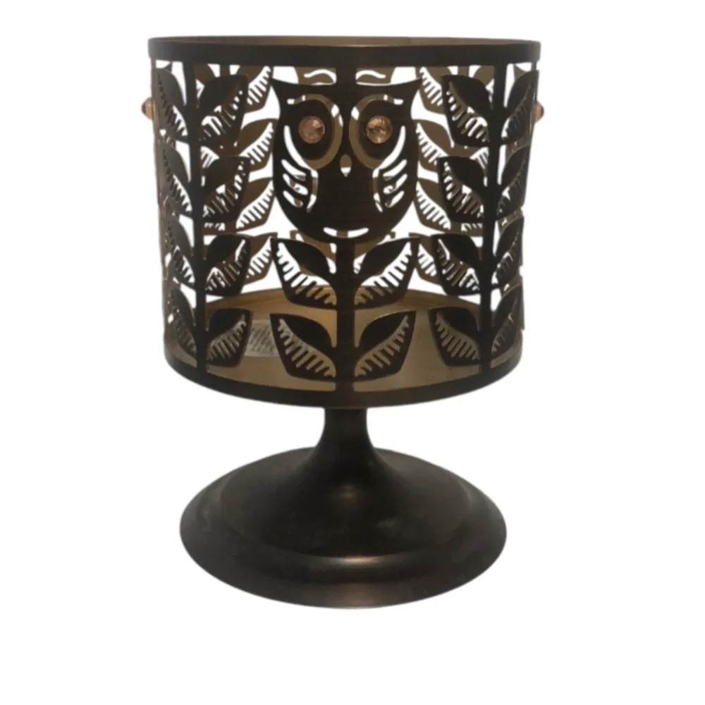Bath & Body Works Owl Bronze Metal Candle Holder